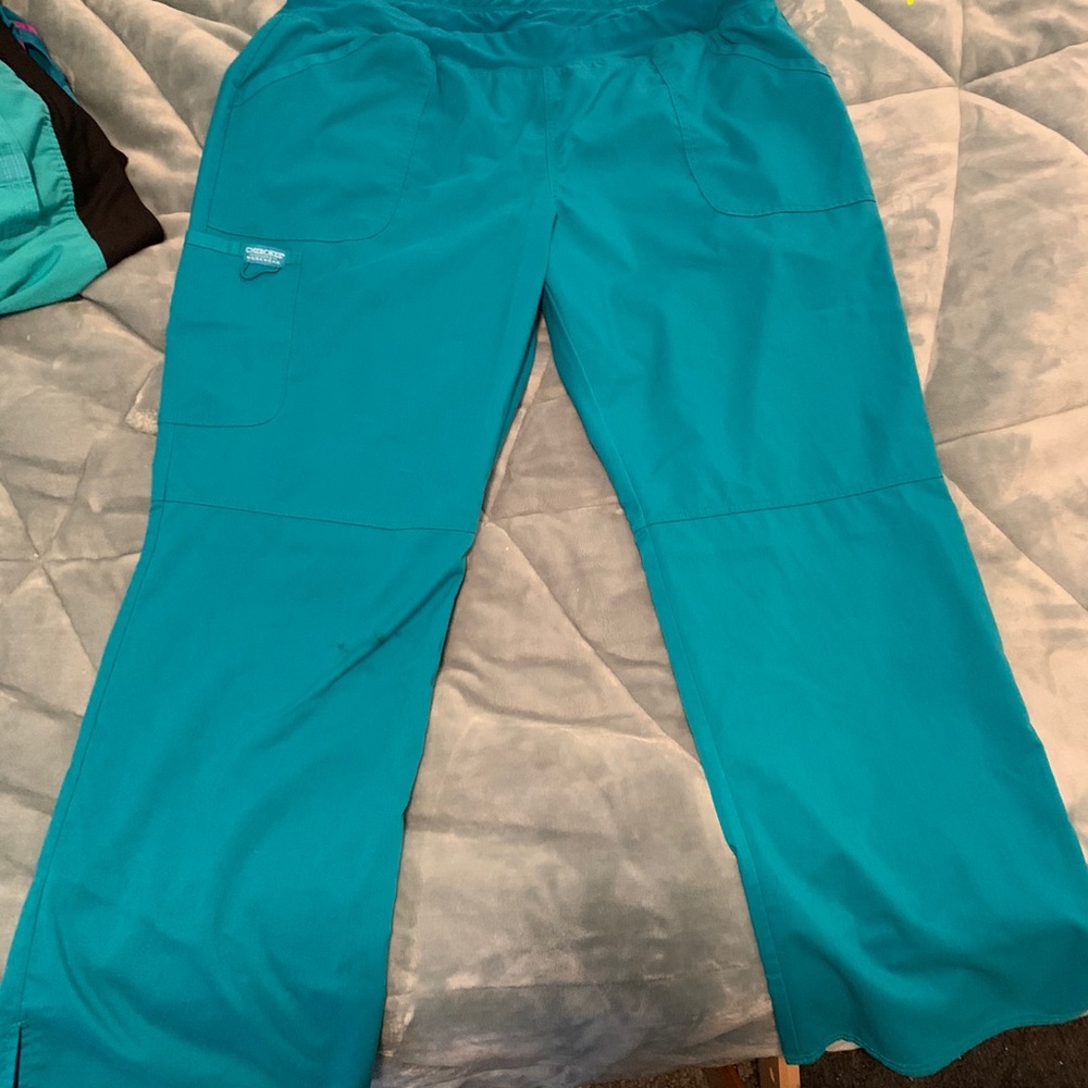 Cherokee teal yoga band scrub pants 2x
